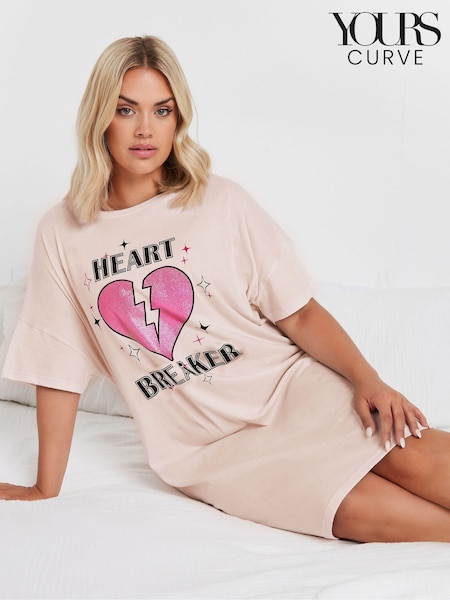Yours Curve Heart Breaker Sleep 100% Cotton T-shirt (AA2631) | €30