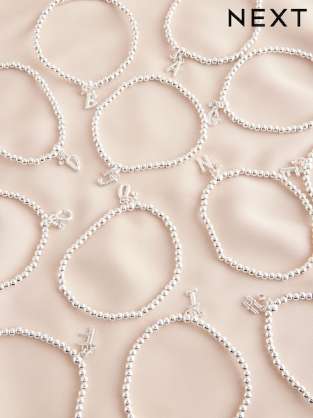 Silver Tone Initial Stretch Bracelet (AA2695) | €11