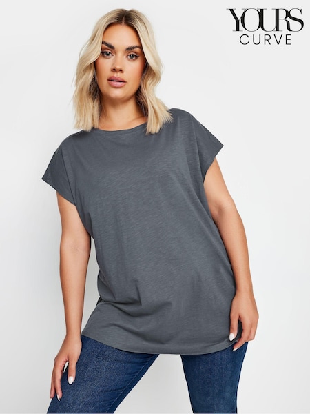 Yours Curve Grown On Slub 100% Cotton T-Shirt (AA2748) | R$ 190