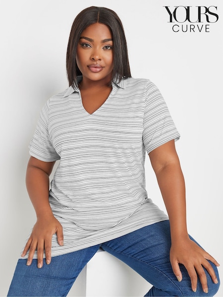 Yours Curve Striped Polo T-Shirt (AA2772) | 34 €