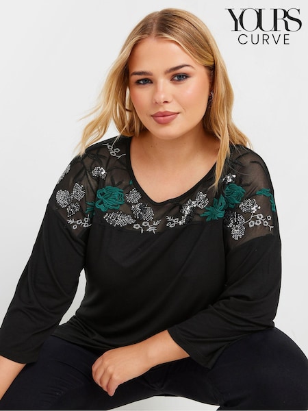 Yours Curve Embellished Top (AA2773) | ‏131‏₪