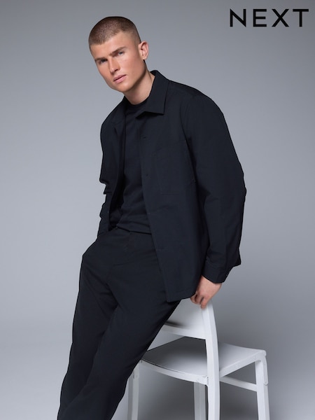 Black Lightweight Stretch Shacket (AA2801) | €40