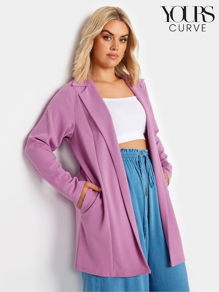 Yours Curve Purple Scuba Blazer (AA2817) | $65