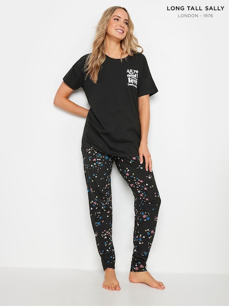 Long Tall Sally Star Print All You Need Is Love 100% Cotton Slogan Pyjama Set (AA2843) | ‏144 ر.ق.