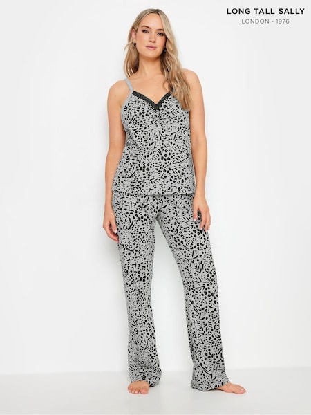Long Tall Sally Animal Print Wide Leg Pyjamas Set (AA2856) | ‏144 ر.ق.