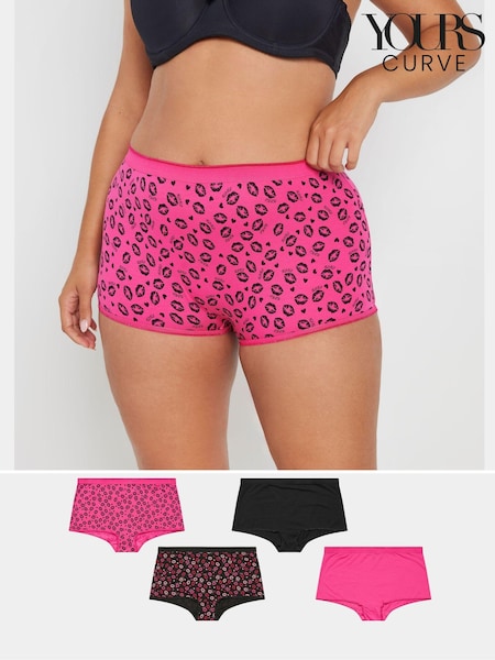 Yours Curve Pink Shorts 5 Pack With Stretch (AA2889) | €24