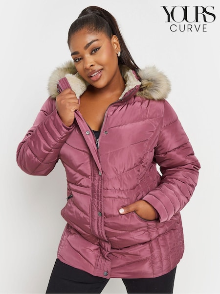 Yours Curve Pink Padded Short coat (AA2891) | €100