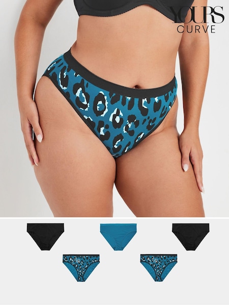 Yours Curve High Leg Briefs 5 Pack With Stretch (AA2894) | €25