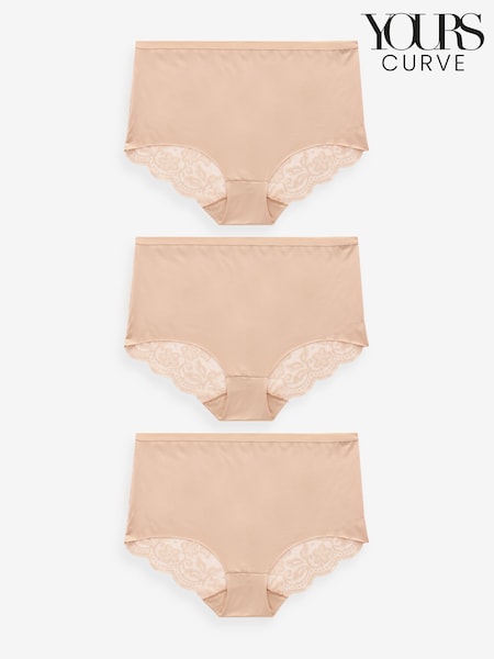 Телесный - Yours Curve Lace Back Full Briefs 3 Pack (AA2927) | €25