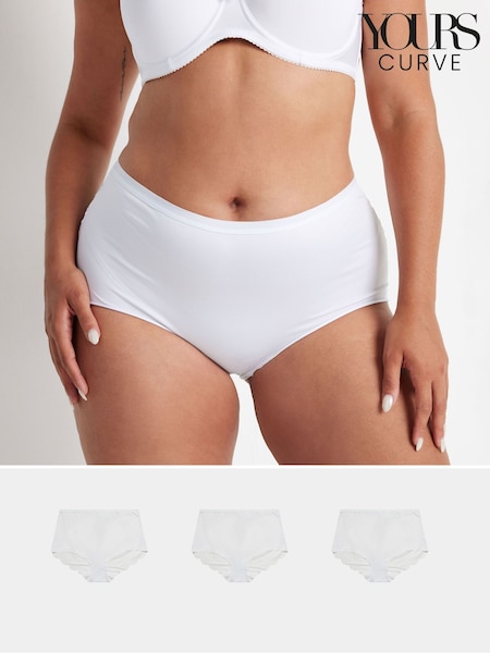 Weiß - Yours Curve Slips mit Spitzenrückseite im 3er-Pack (AA2929) | 29 €
