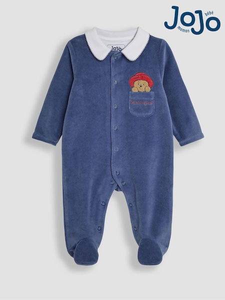 JoJo Maman Bébé Navy Paddington Collar Sleepsuit (AA3107) | €38