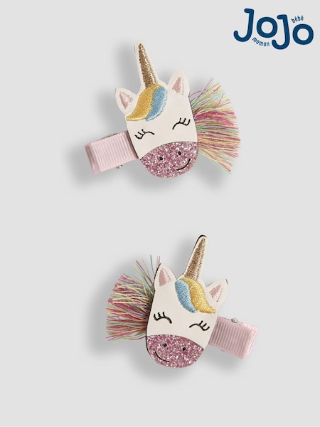 JoJo Maman Bébé Pink Unicorn Clips 2 Pack (AA3124) | € 11