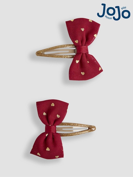 JoJo Maman Bébé Glitter Bow Clips 2 Pack (AA3126) | € 8