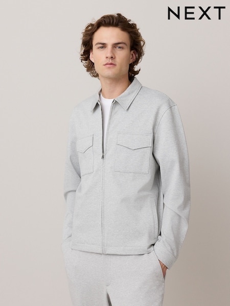 Grey Dogtooth Jersey Shacket (AA3131) | €48