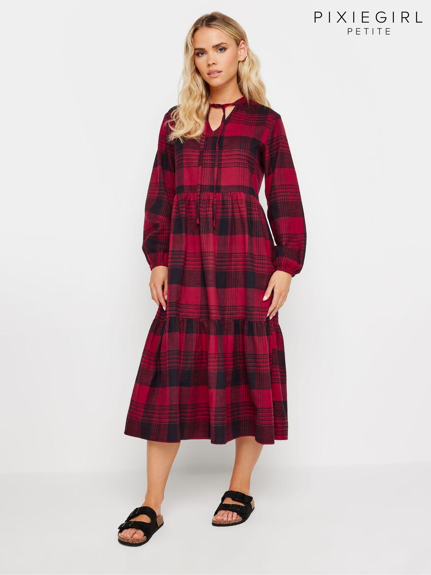 Petite tartan dress top