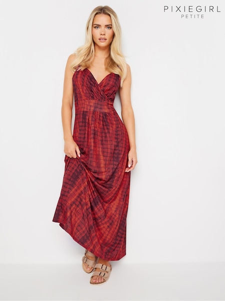 PixieGirl Petite Red Snake Effect Print Maxi Dress (AA3174) | €46