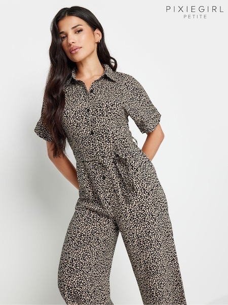 Pixiegirl Petite Animal Print Short Sleeve Jumpsuit (AA3216) | 55 €