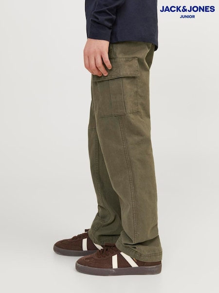 JACK & JONES JUNIOR Straight Leg Patch Pocket Cargo 100% Cotton Trousers (AA3256) | ₪161