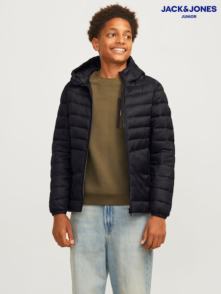 Negru - JACK & JONES JUNIOR Hodded Padded Jacket (AA3258) | 208 LEI