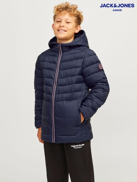 Albastru - JACK & JONES JUNIOR Hodded Padded Jacket (AA3261) | 167 LEI