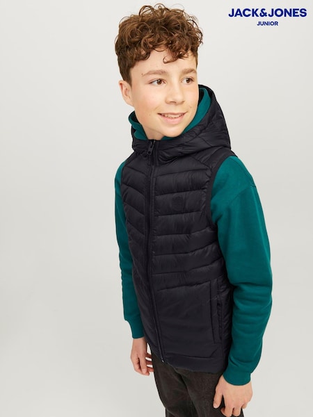 Jack & Jones Junior Hodded Padded Black Gilet (AA3262) | €50