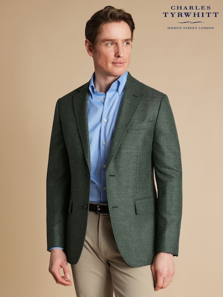 Charles Tyrwhitt Green Twill Wool Texture Jackets (AA3387) | €356