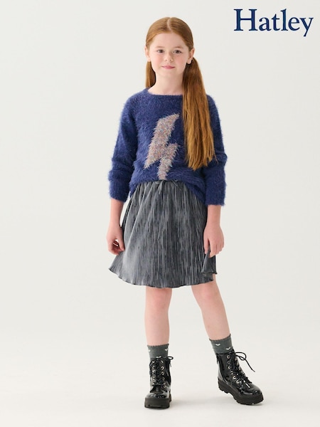 Hatley Blue Metallic Lightening Graphic Fluffy Jumper (AA3427) | €20
