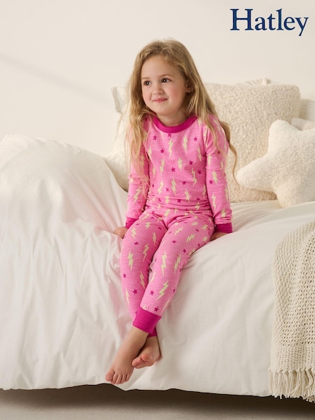 Hatley Pink Lightening Bolts and Stars Stretch Cotton Pyjamas (AA3439) | € 21