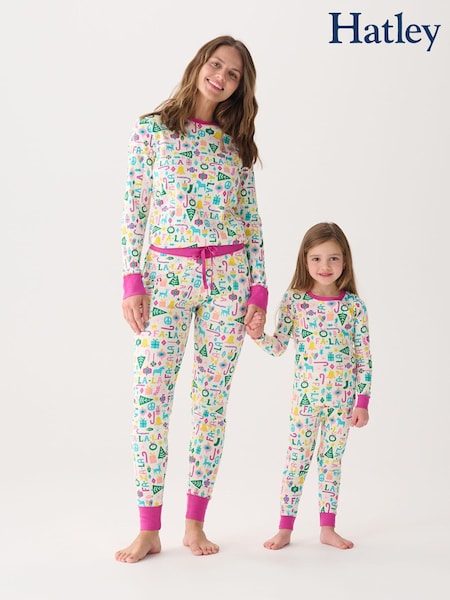 Hatley Falala Cotton Christmas White Pyjamas (AA3444) | €23