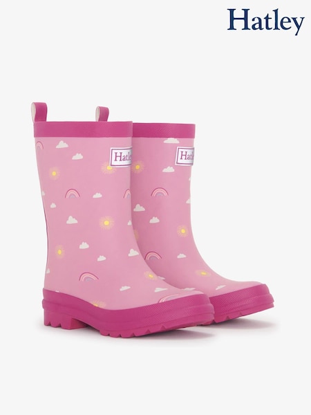 Hatley Pink Sun Charms Matte Waterproof Wellies (AA3445) | ‏136‏₪