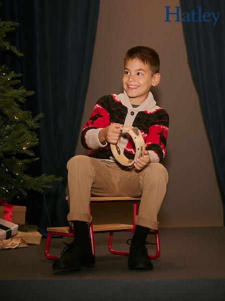 Hatley Natural Holiday Elks Shawl Collar Jumper (AA3456) | ‏11 ر.ع.‏