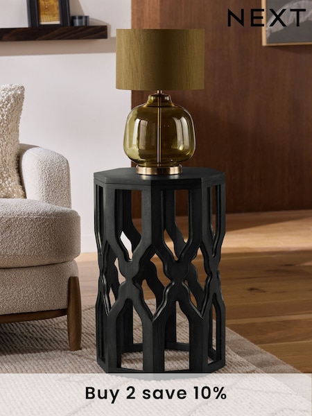 Black Inder Solid Mango Wood Side Table (AA3508) | €215