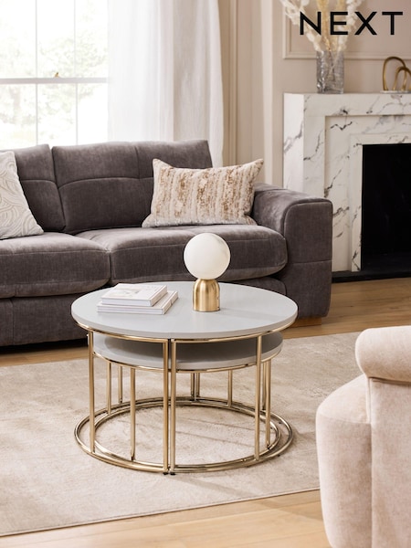 White Evie Gloss Nest of 3 Coffee Table (AA3517) | €400