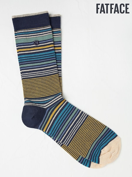 Темно-синій і жовтий - FATFACE чоловіки Striped шкарпетки (AA3563) | 451 грн