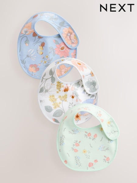 Блакитний з квітковим принтом - Print Baby Bibs 3 Pack (AA3572) | 288 грн