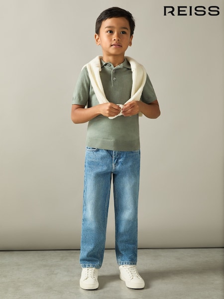 Reiss Herb Green Manor 9-13 yrs Merino Polo Shirt (AA3643) | CA$98
