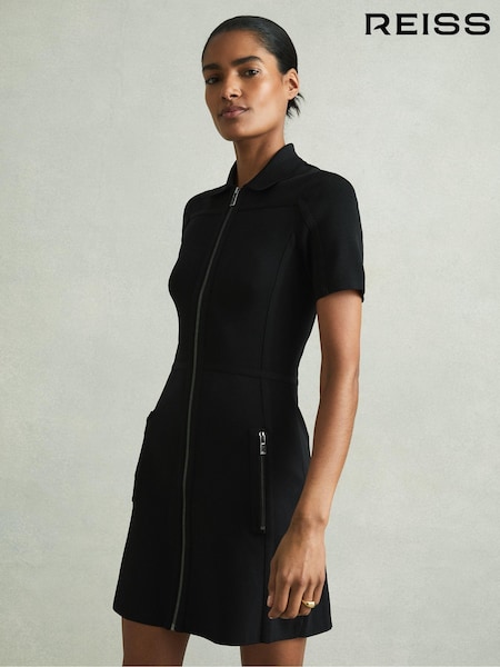 Reiss Nala Knitted Zip-front Mini Dress (AA3653) | €359