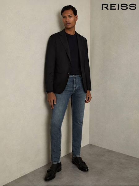 Reiss Washed Indigo Grey Cast Bleaker Skinny-Fit Jeans (AA3670) | €142