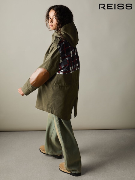 Reiss Khaki Karmie 9-13 yrs Cotton-Blend Gabardine Utility Coat (AA3675) | AED864