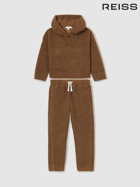 Reiss Brown Orla 13-14 yrs Borg Hoodie And Joggers Set (AA3677) | €120