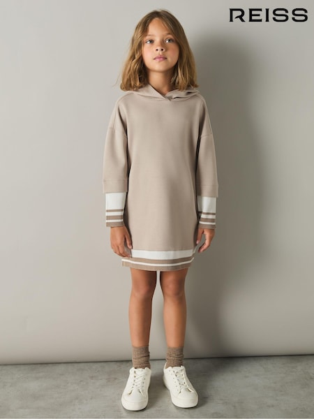 Reiss Mink Leandra 9-13 yrs Hooded Jersey Hoodie Dress (AA3679) | €35