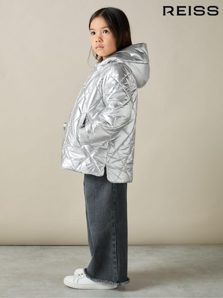 Reiss Silver Jan 4-9 yrs Quilted Coat (AA3704) | AED706
