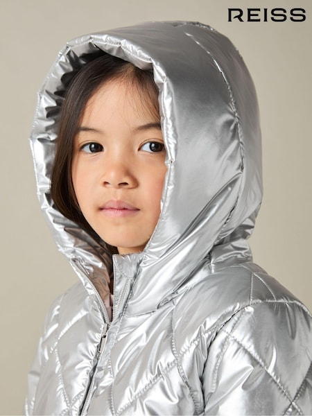 Reiss Silver Jan 9-13 yrs Quilted Coat (AA3748) | AED778