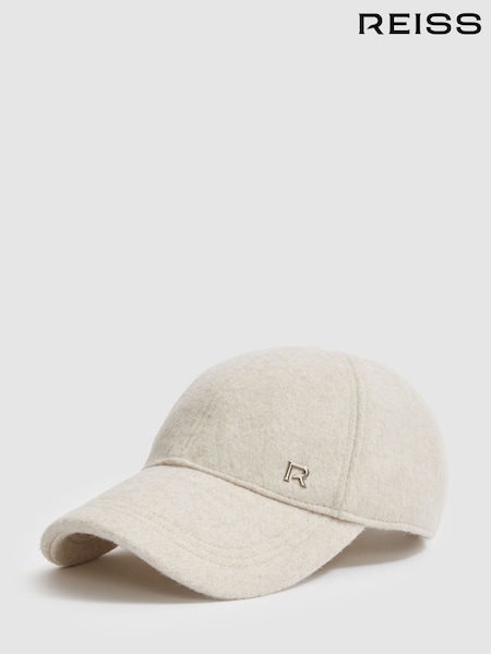 Reiss Oatmeal/Shiny Silver Logan Wool-Blend Brushed Felt Cap (AA3757) | €88