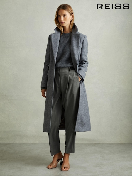 Reiss Grey Flora Pinstripe Waistband Detail Tapered Trousers (AA3763) | kr2 767