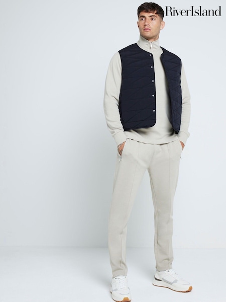 River Island Natural Slim Smart Open Hem 100% Cotton Joggers (AA3783) | € 35