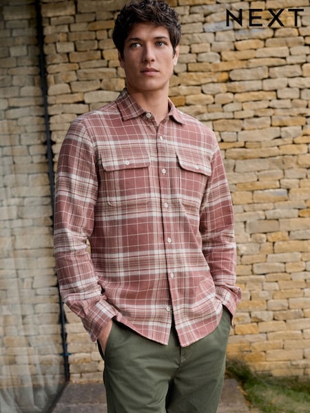 אדום - Long Sleeve Check Western Shirt (AA3860) | ‏121‏₪