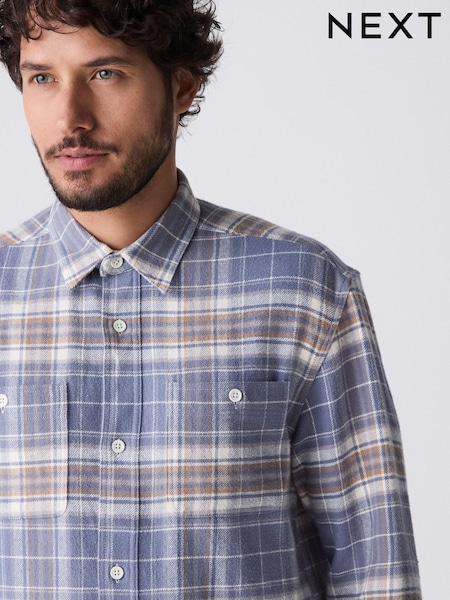 Blue Long Sleeve Check Western Shirt (AA3862) | €18