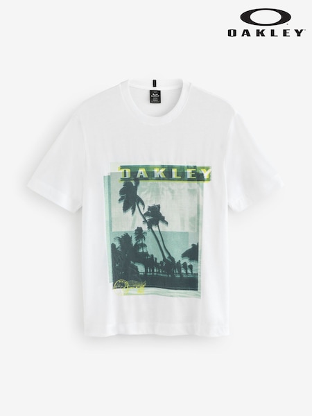Oakley Palm Print White T-Shirt (AA3899) | 1 923 грн