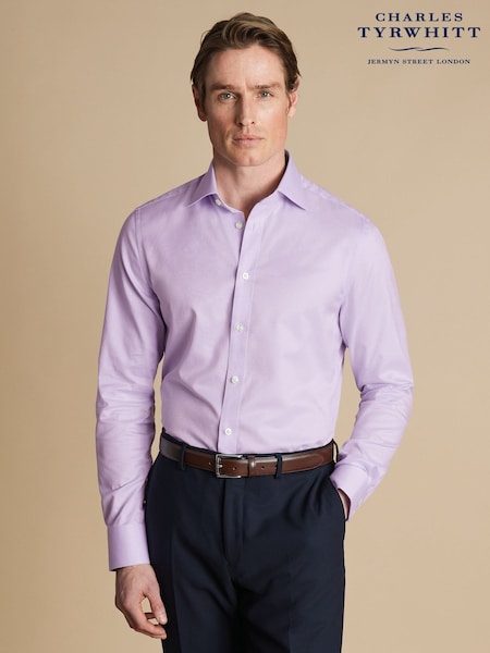 Charles Tyrwhitt Purple Slim fit Egyptian cotton Ascot weave Shirt (AA3931) | €49